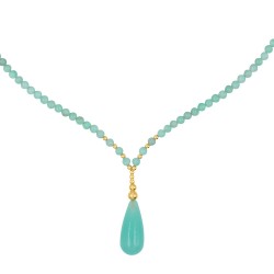 Κολιέ με Κ14 χρυσά στοιχεία και Appetite - F126805AP